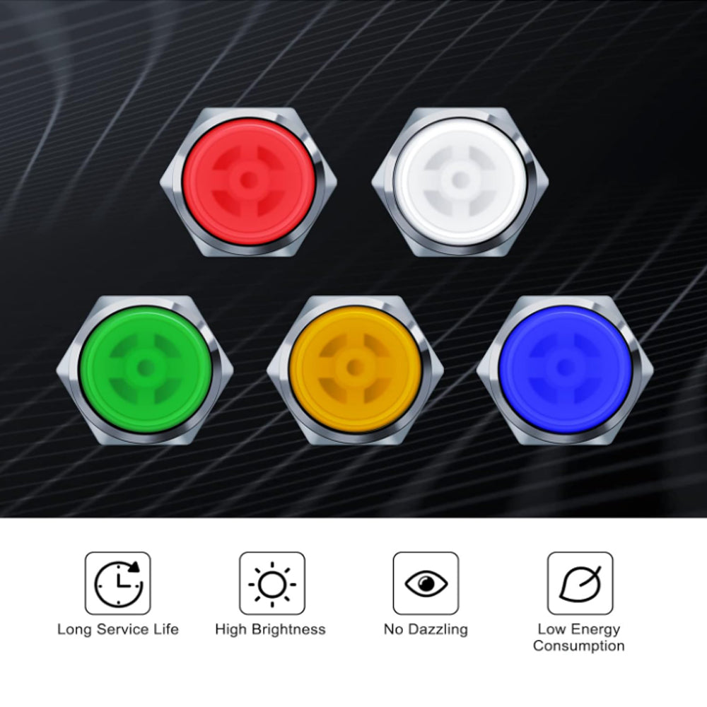 10 x Green LED Indicator Light 6mm Metal 12V-24V Pilot Signal Lamp IP67 Car Boat
