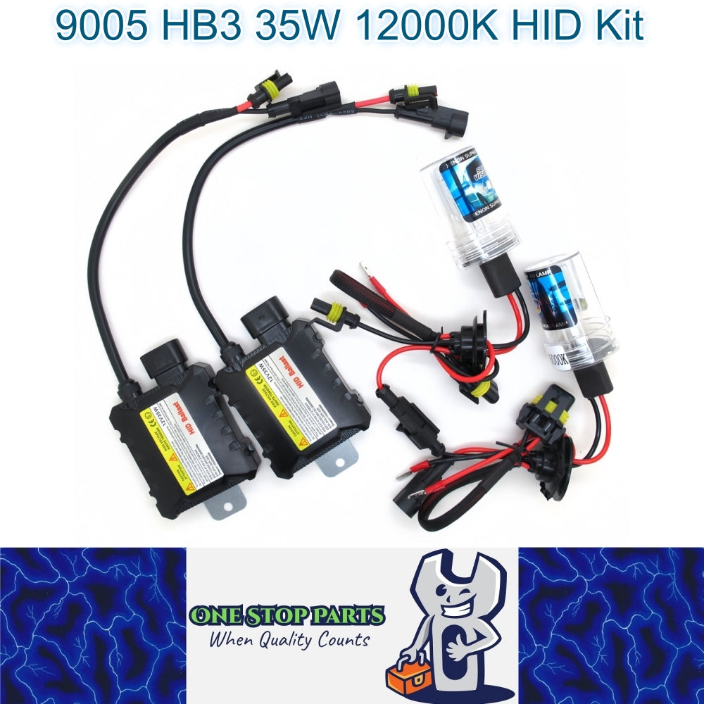 9005 35w 12000k HID Kit 2 x 35w HID Slim Ballasts and 2 x 35w HB3 HID Globes