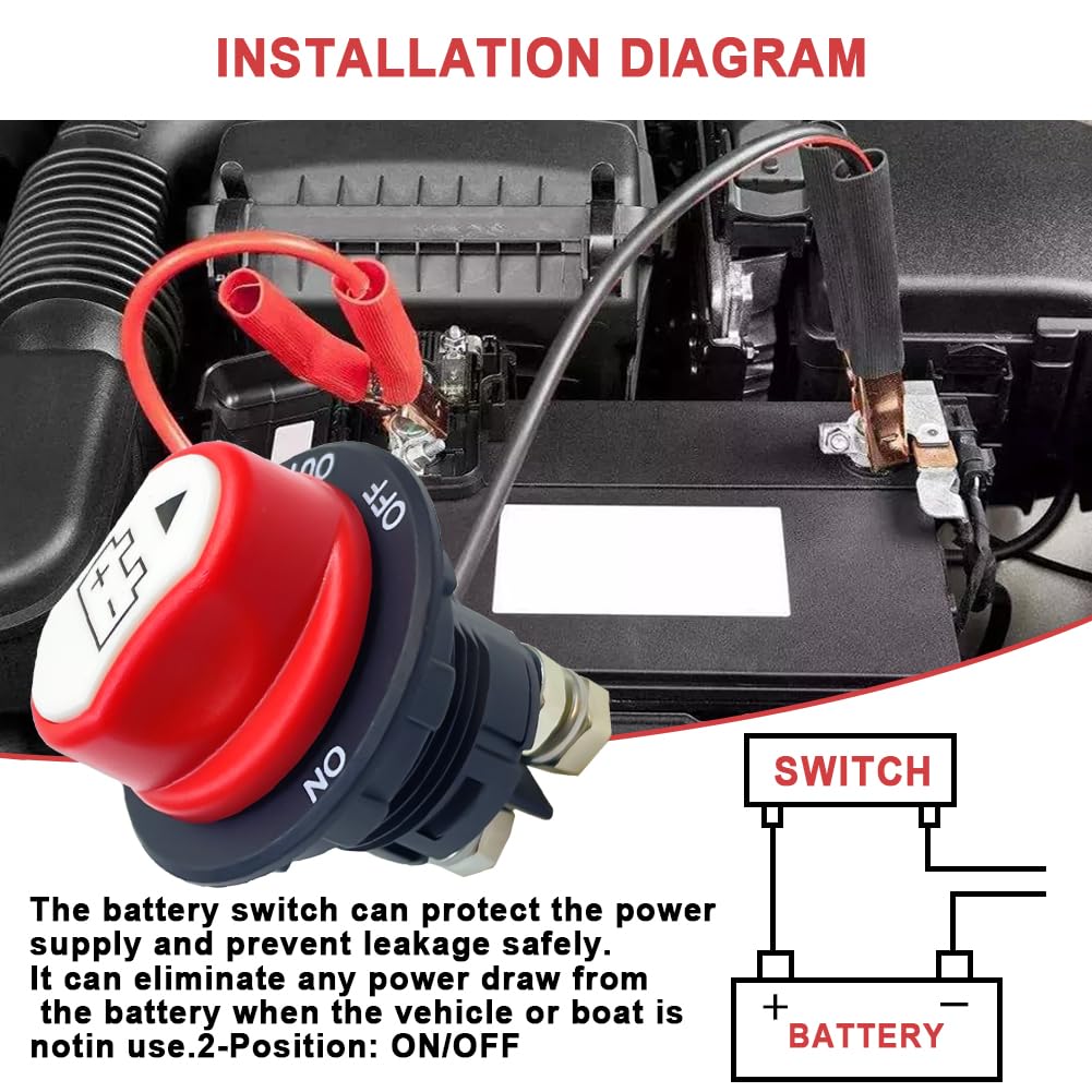 12V 100Amp Isolator Switch Battery Disconnect Switch for Motorbike Car Boat RV