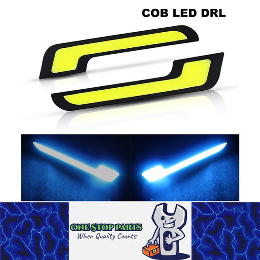 2 x Car LED DRL Daytime Running Lights 12V COB-L Style Daytime Running Lights
