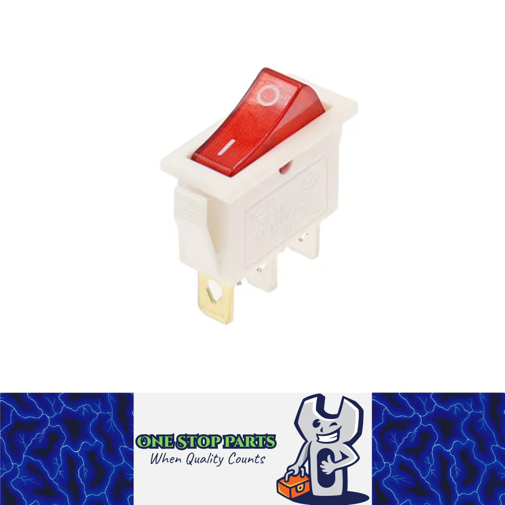 1 x Rocker Switch 31x14mm ON/OFF 3 Pin SPST KCD3 Switch Red LED Light