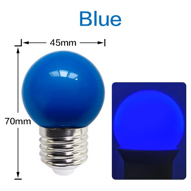 10 x Blue 12v E27 1W LED Bubble Globe Frosted Blue Lens sign party (10pcs)