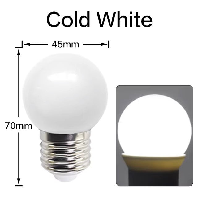 10 x Cool White 24V E27 1W LED Bubble Globe Frosted White ideal for sign (10pcs)