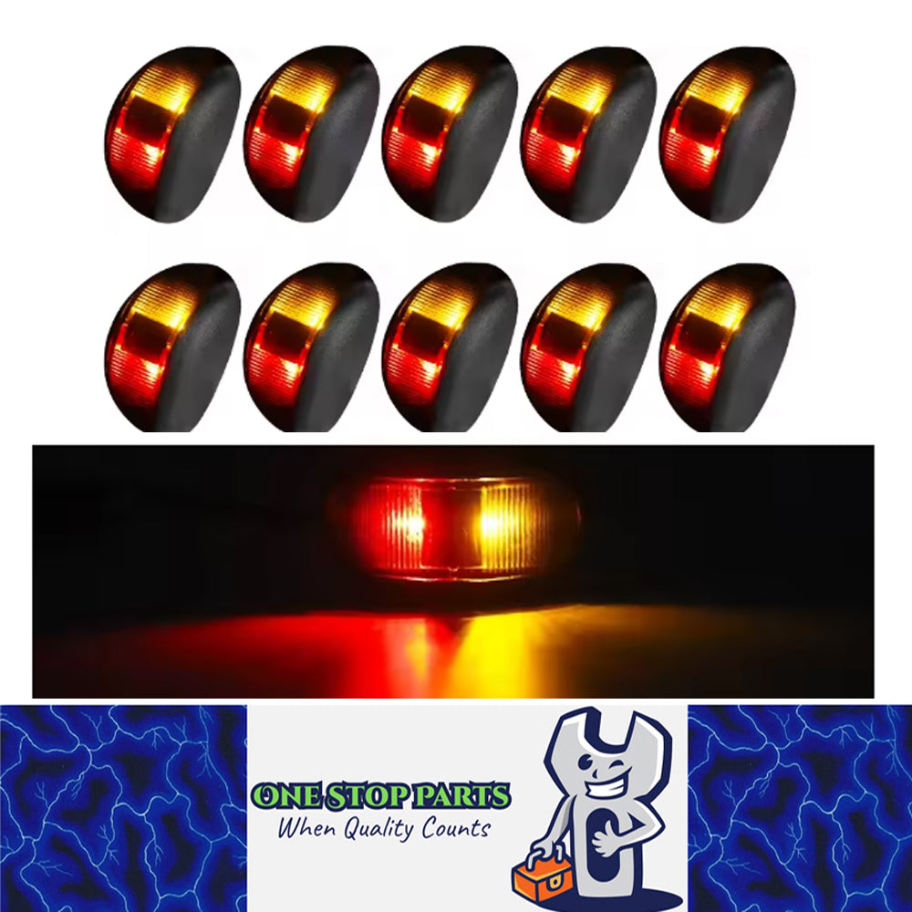 10 x Amber/Red Side clearance lamps style 2 wires mount base clip module style