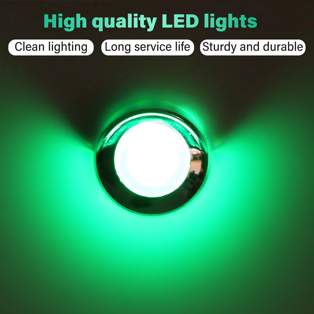 10 x Green Round LED Side Marker Lamps 1.9CM 12V-24V LED Marker Signal Lights