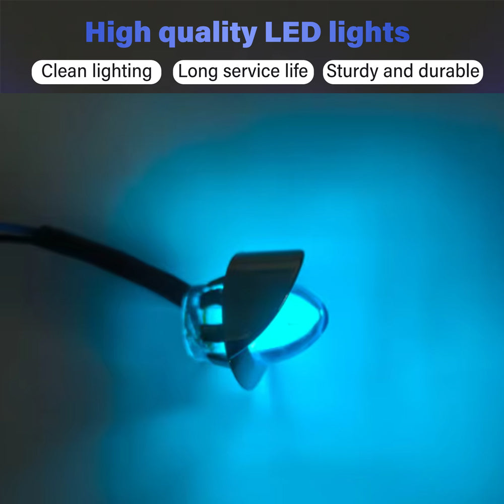 10 x Ice Blue Round LED Side Marker Lamps 1.9CM 12V-24V LED Signal Indicator