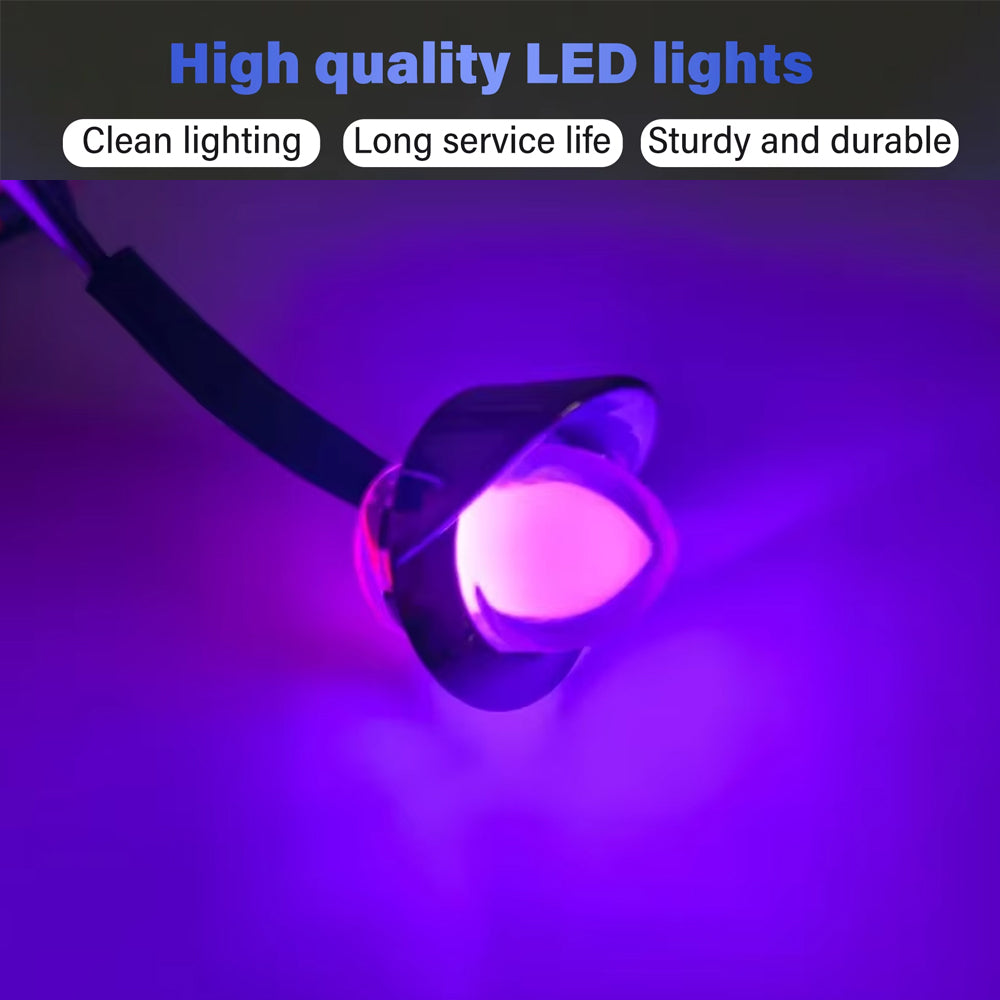 10 x Purple Round LED Side Marker Lamps 1.9CM 12V-24V LED Indicator Lights