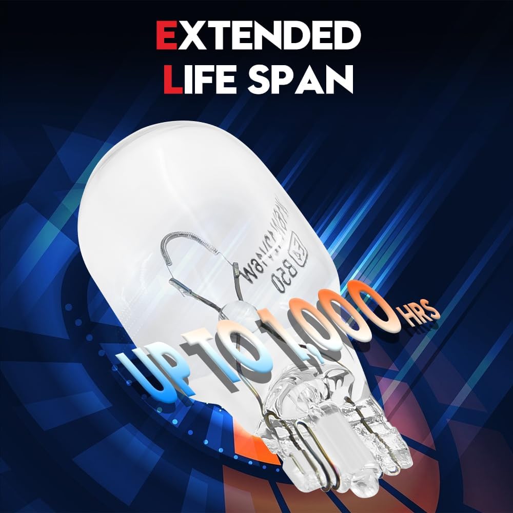 10 x T15 12V 16W Clear Wedge Standard filament incandescent Wedge globes 10pcs