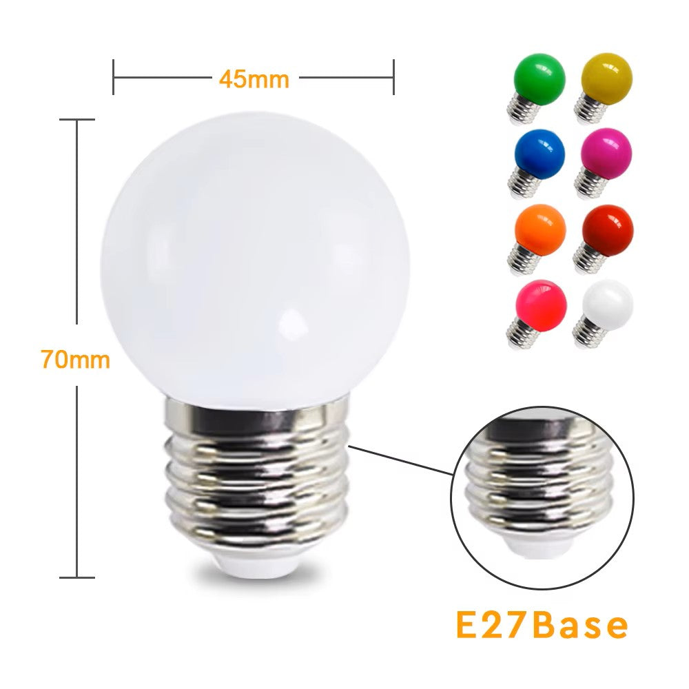 50 x Warm White 24v E27 1W LED Bubble Globe Frosted White ideal for sign (50pcs)
