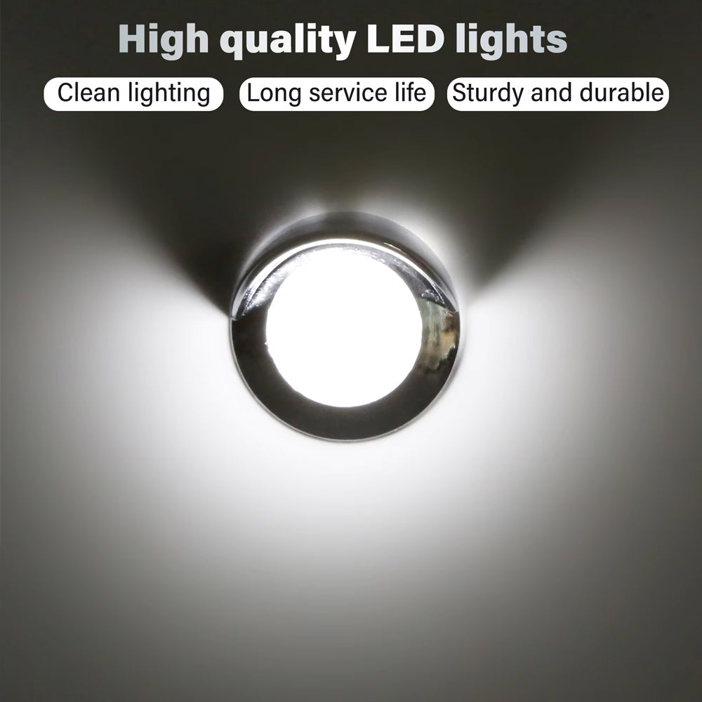 10 x White Round LED Front Marker Lamps 1.9CM 12V-24V LED Front Marker Lights