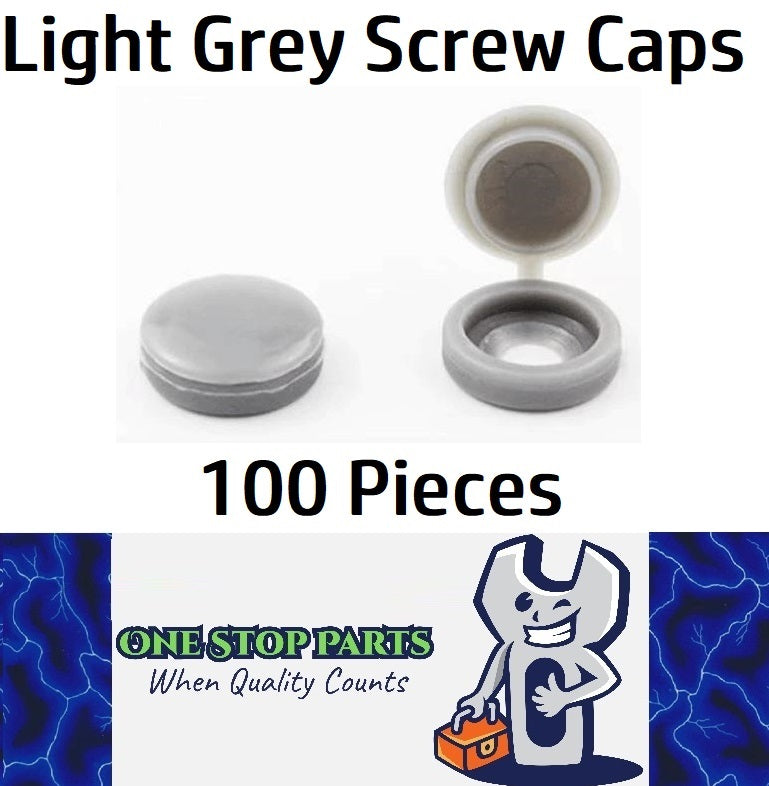 100 x Light Grey screw covers Bulk Screw Cap Covers with Lid (100pcs)