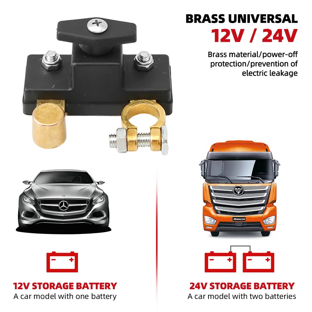 100A Car Battery Disconnect Switch 12V-24V Power-off Battery Kill Switch