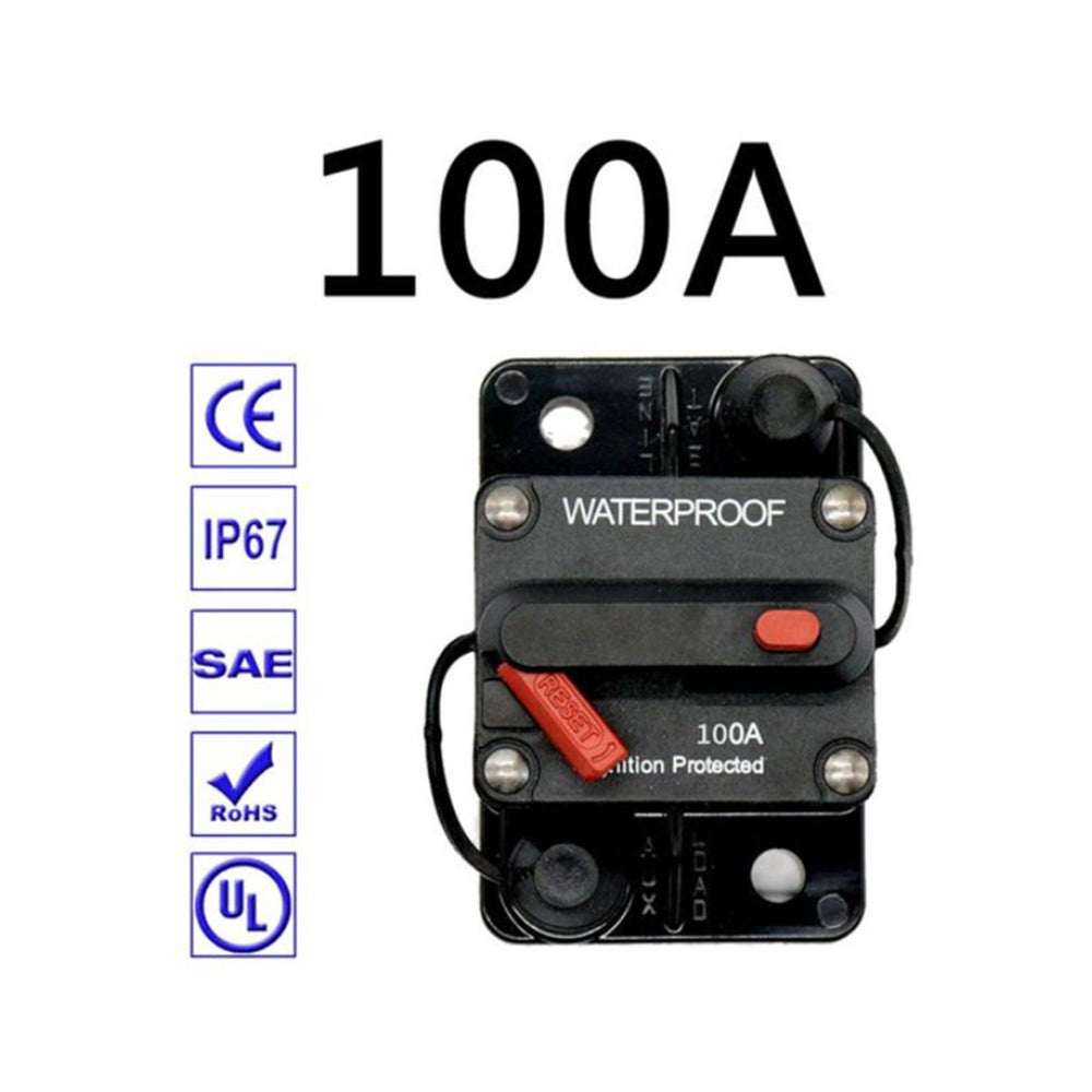 12v 100A Circuit Breaker Manual Reset Water Proof Ideal for 4wd Caravan Boat