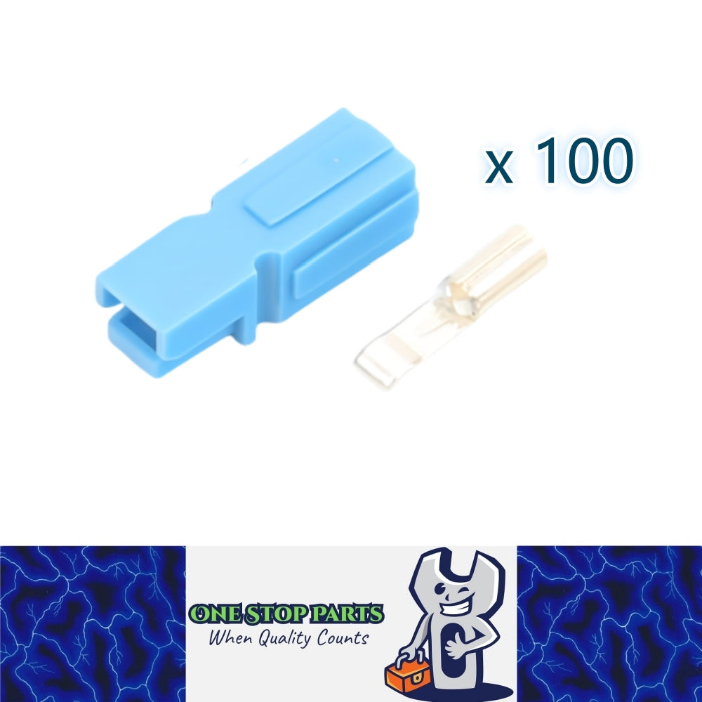 100 x 120A Blue Anderson Style Single Pin 120Amp Connector Plug Single Terminal