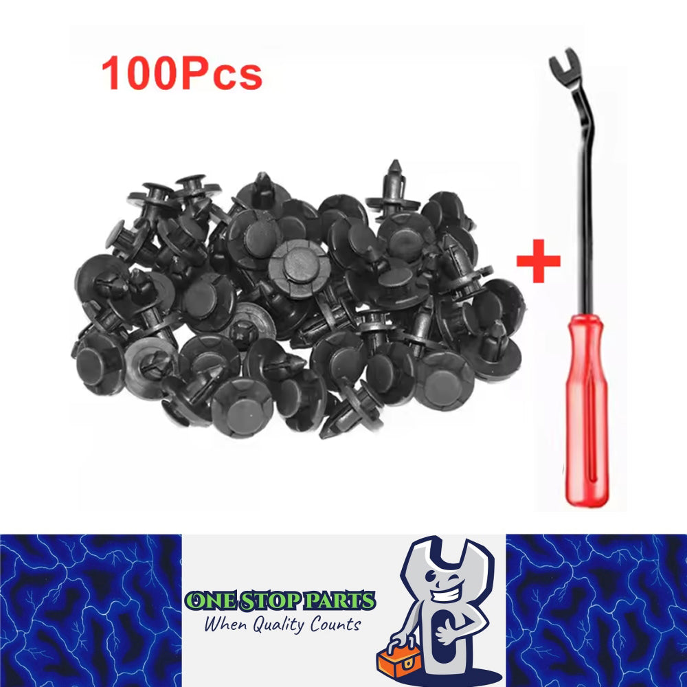 100pcs 8mm Car Push Retainers Clip Bumper Trim Fender Fastener Rivet for Nissan