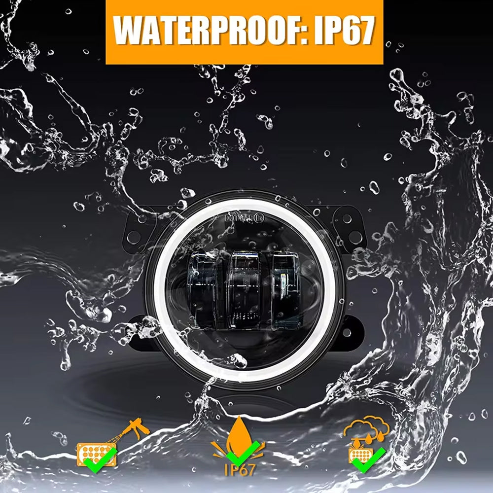 2pcs 101mm Round Led Fog Lights White Amber Headlight for Ford Focus MK2 MK3 MK7