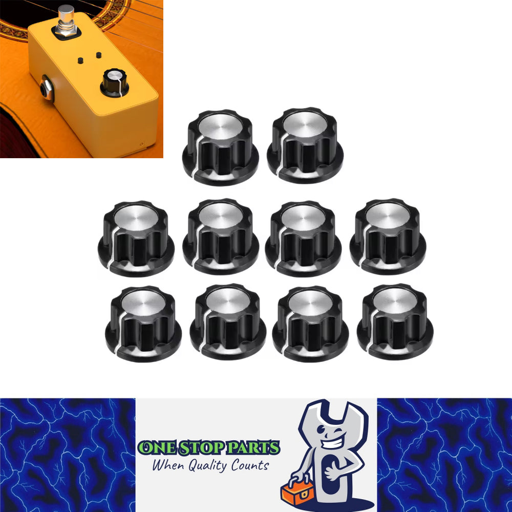 10pcs 6.35mm Potentiometer Knobs Guitar Pedal AMP Amplifier Volume Control Knobs