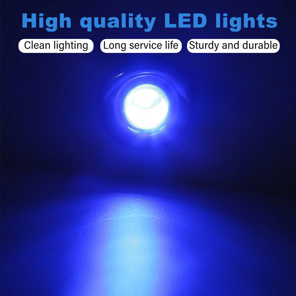 10 x Blue Round LED Side Marker Lamps 1.9CM 12V-24V LED Signal Indicator Light
