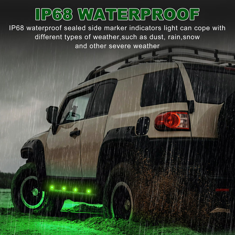10 x Green Round LED Side Marker Lamps 1.9CM 12V-24V LED Marker Signal Lights