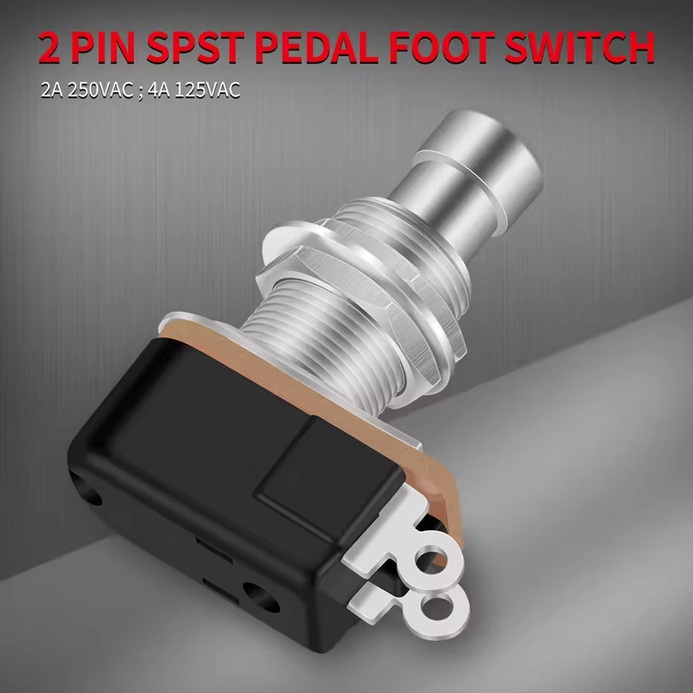 10pcs Guitar Effect Pedal Soft Touch Foot Switch SPST 2 Pin Stomp Push Button