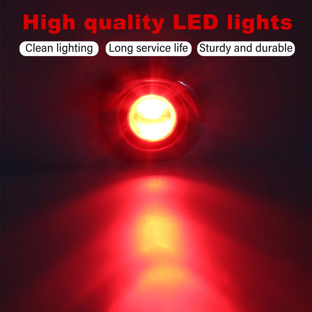 10 x Red Round LED Rear Marker Lamps 1.9CM 12V-24V LED Rear Marker Lights