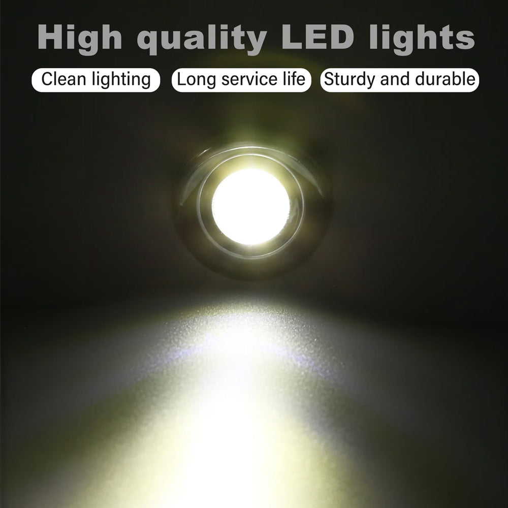 10 x White Round LED Front Marker Lamps 1.9CM 12V-24V LED Front Marker Lights