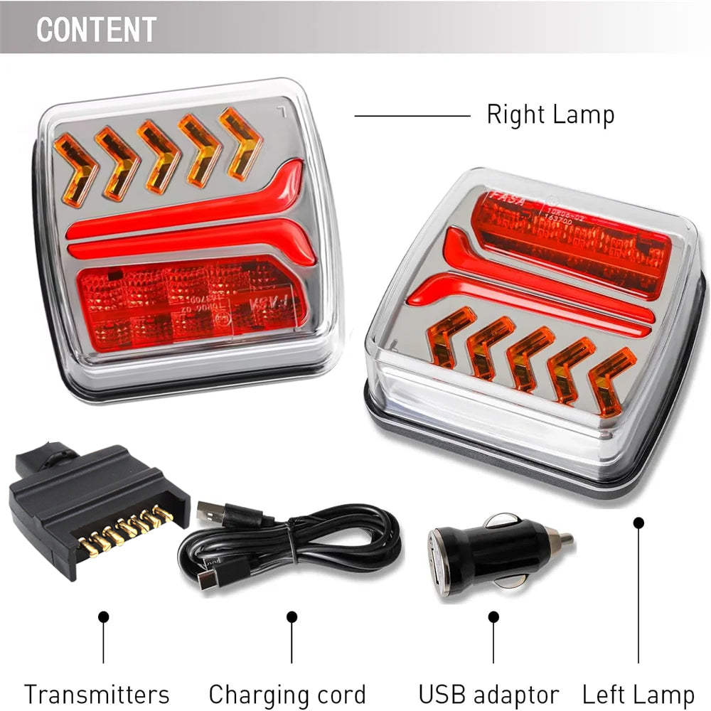 Trailer Light Magnetic Wireless Kit for Boat Tow Truck Wireless Magnetic Light