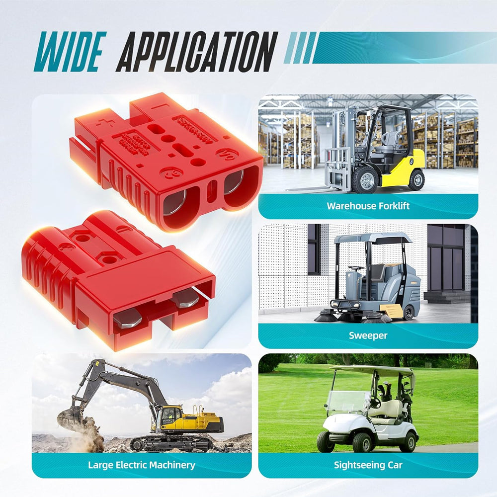 4 x 175A Red Anderson Socket Plug 2 Pin 120Amp Connector RV Truck Winch Marine