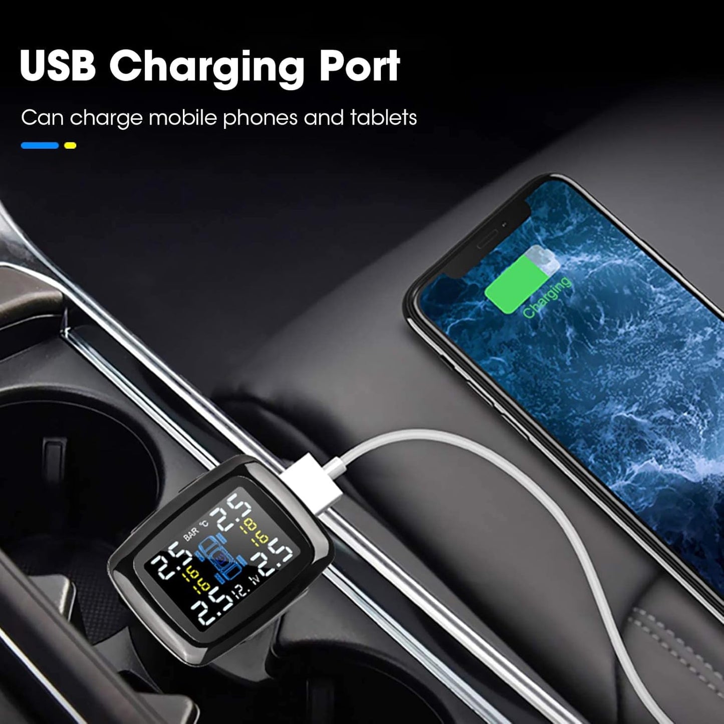 12V Socket Power Wireless Tyre Pressure Monitoring System With Internal Sensors