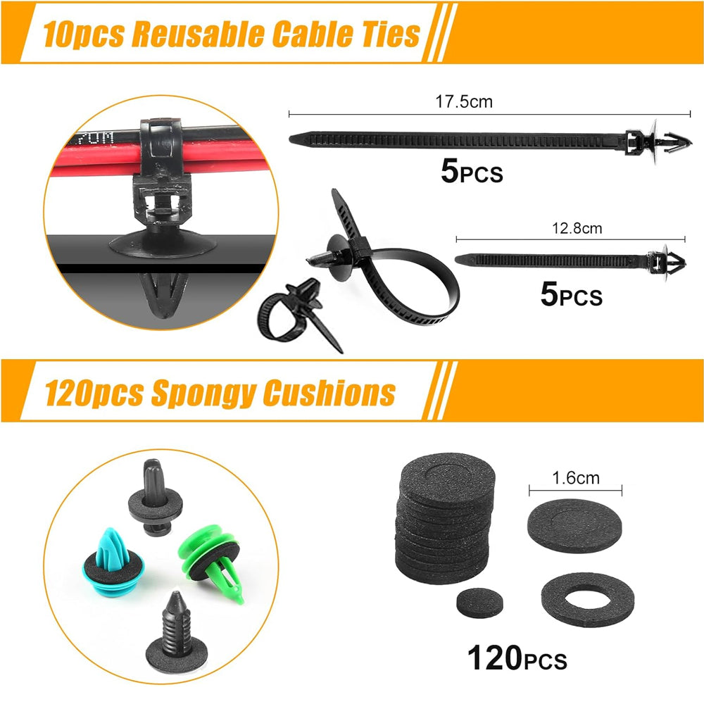 1240pcs Car Push Retainer Clip Fastener 36 Size Bumper Fender Rivet with Removal