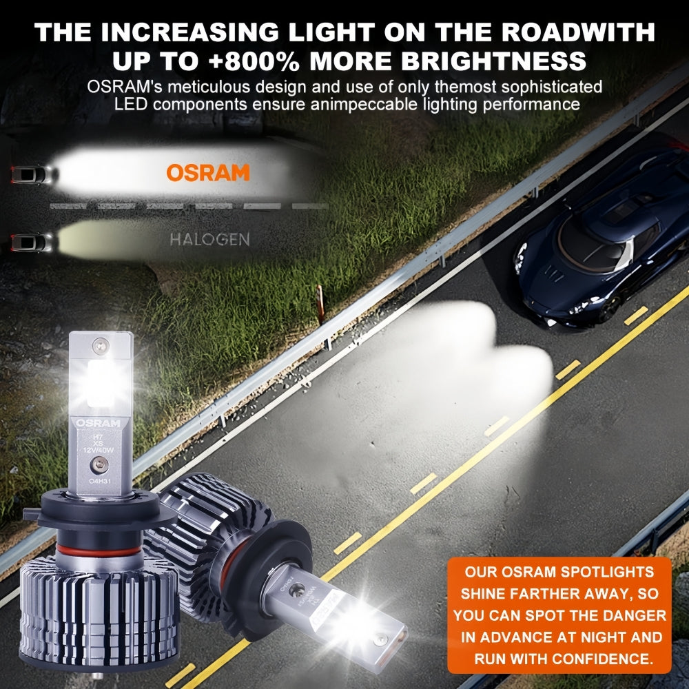 2 x Osram HB3 9005 HB4 9006 LED Globes 12V 6000K 40W Headlight Super Bright Bulb