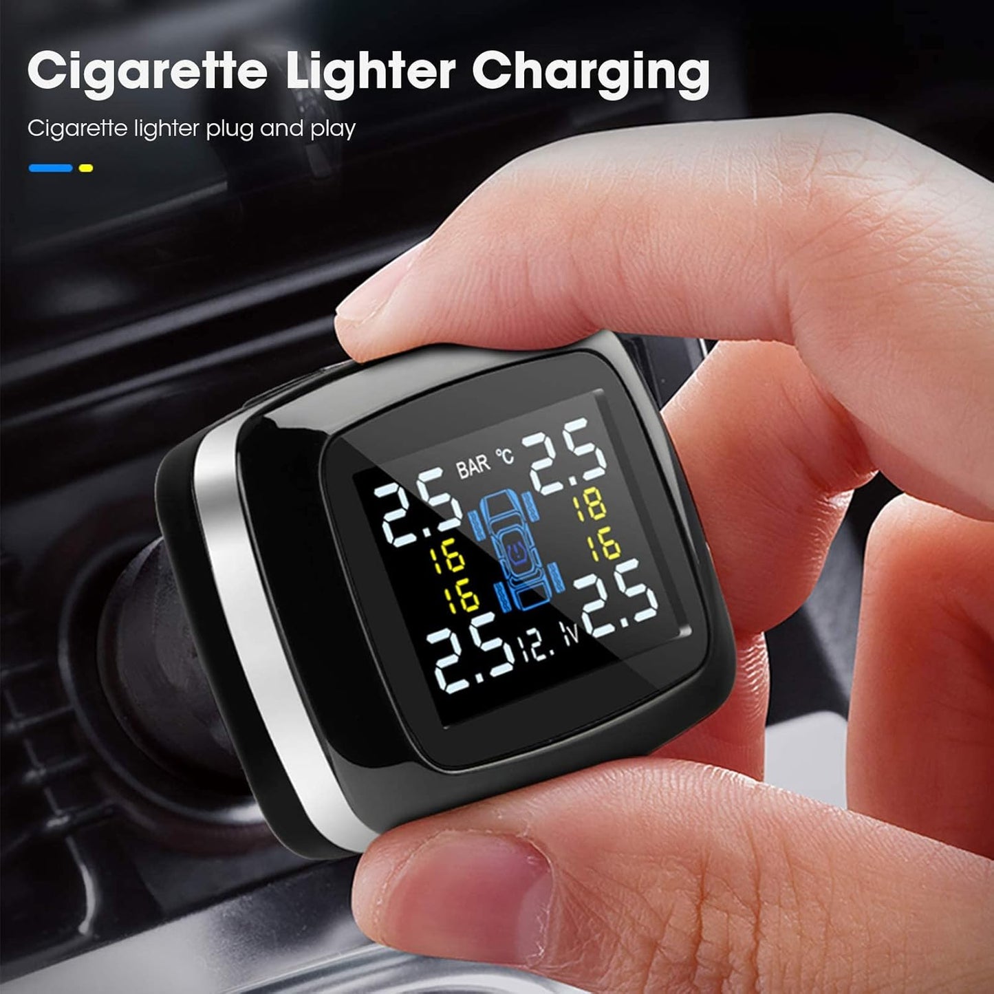 12V Socket Power Wireless Tyre Pressure Monitoring System With Internal Sensors