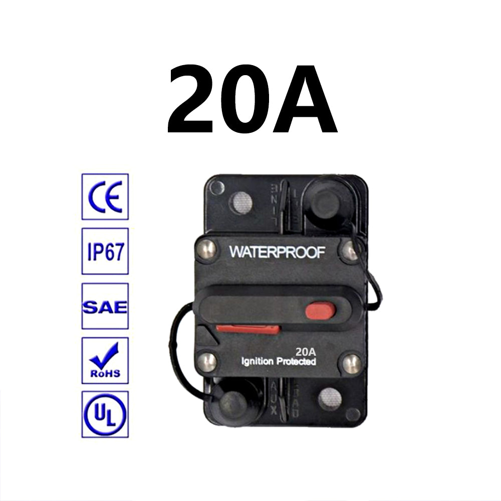 12v 20A Circuit Breaker Manual Reset Water Proof Ideal for 4wd Caravan Boat