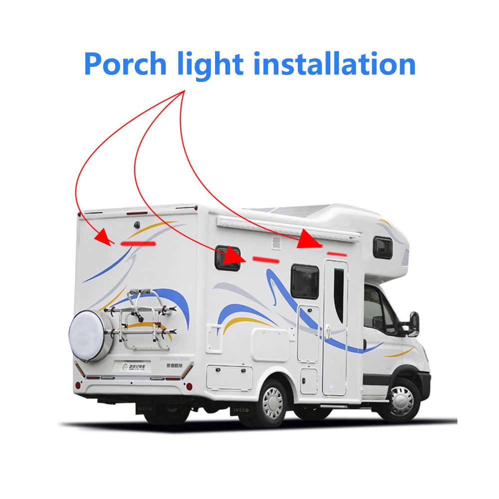12v-24v Black Body LED Awning Light Natural White LED Caravan Outside Light 1pc