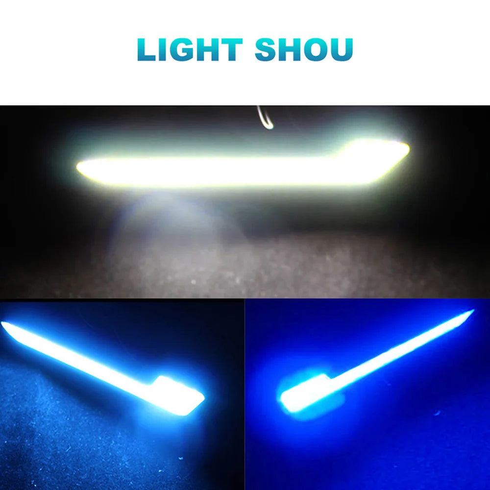 2 x Car LED DRL Daytime Running Lights 12V COB-L Style Daytime Running Lights
