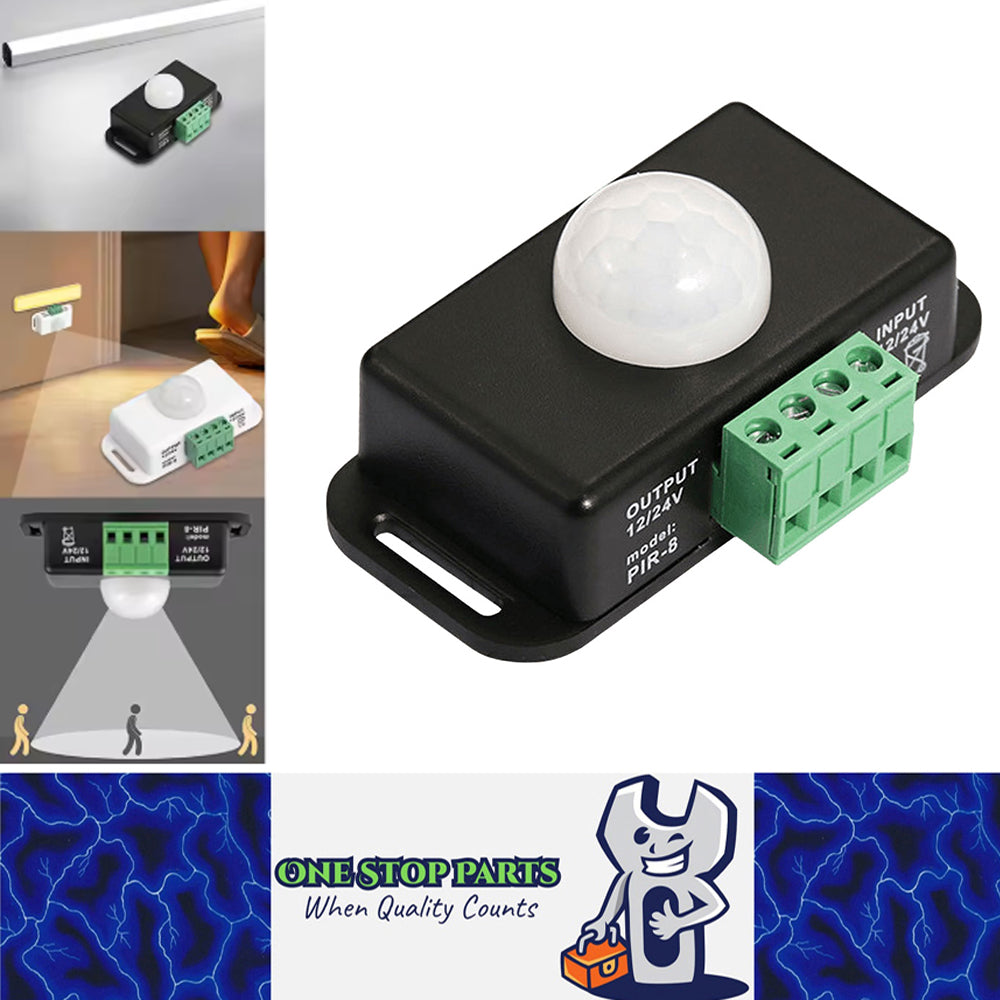 12v Motion Detector Suits 12v and 24v DC With 6A Output for Lighting (Black)