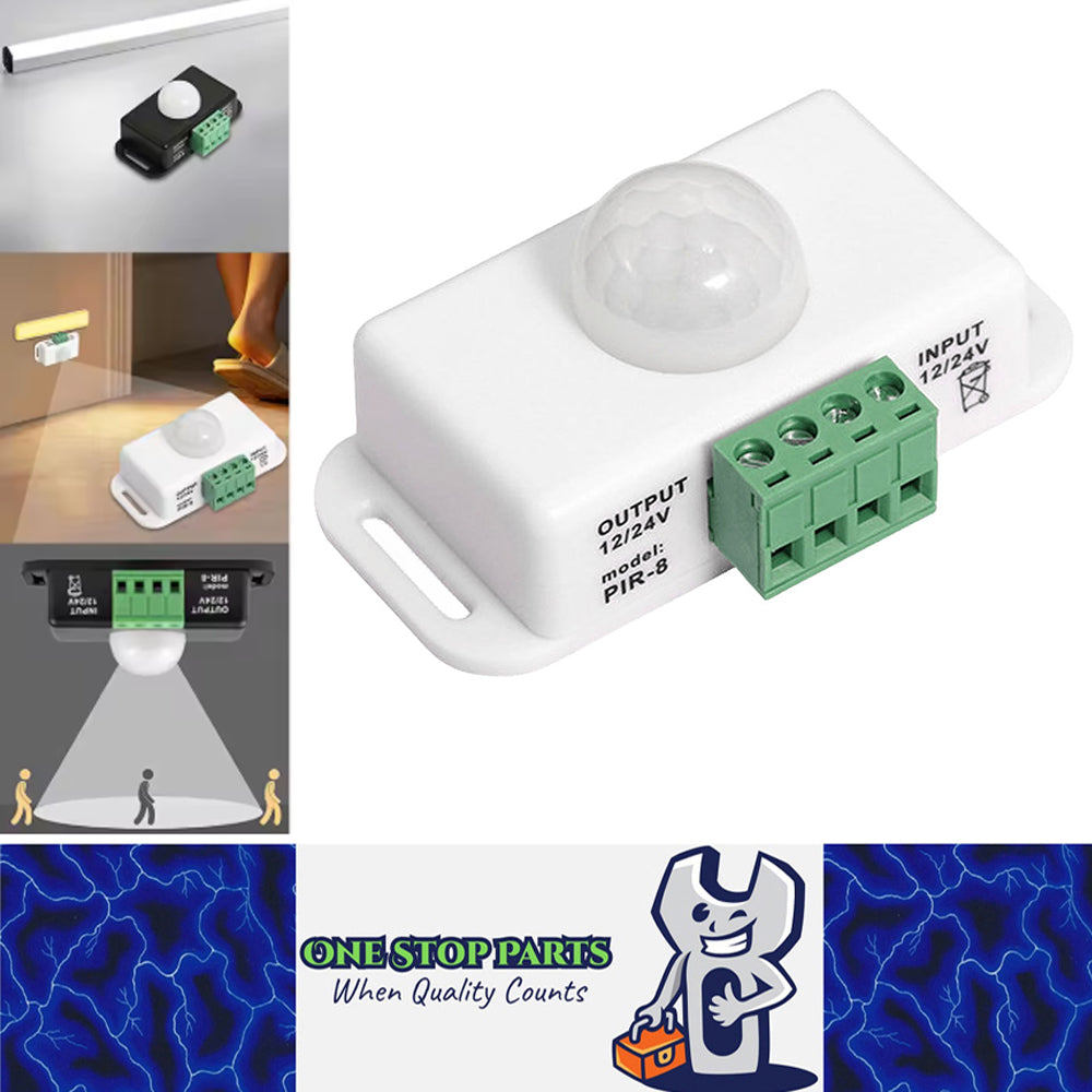 12v Motion Detector Suits 12v and 24v DC With 6A Output for Lighting (White)