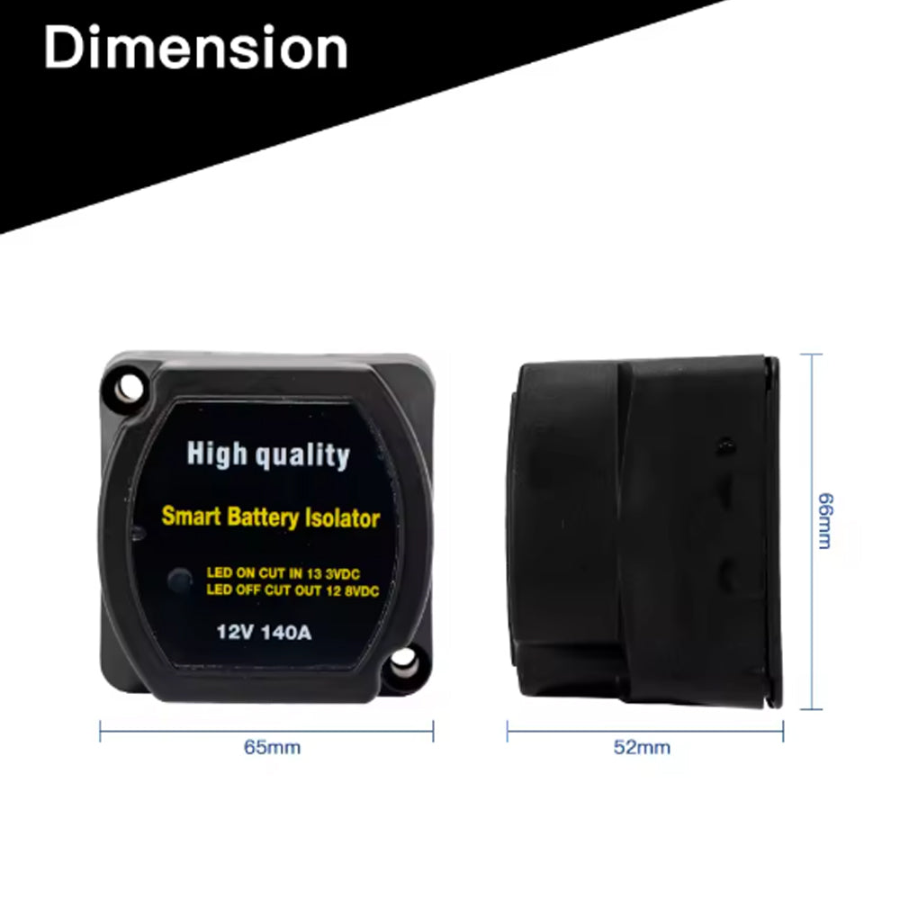 12V 140A Smart Battery Isolator with Voltage Display Voltage Sensitive Relay VSR