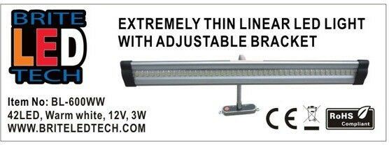 12V WARM WHITE 270LM 300MM MIRROR LIGHT ON 270MM FLEXI ARM WITH SWITCH ON BASE