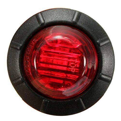 2 X RED 12v 6 LED ROUND RECESSED MARKER LIGHTS 53MM DIAMETER WITH 300MM LEAD