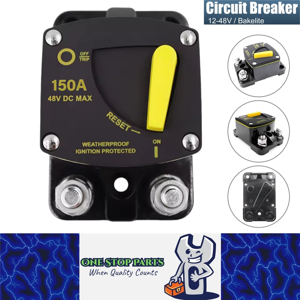 Heavy Duty Marine 12v-48v 150A Manual Reset Circuit Breaker Ideal for Boat Yatch