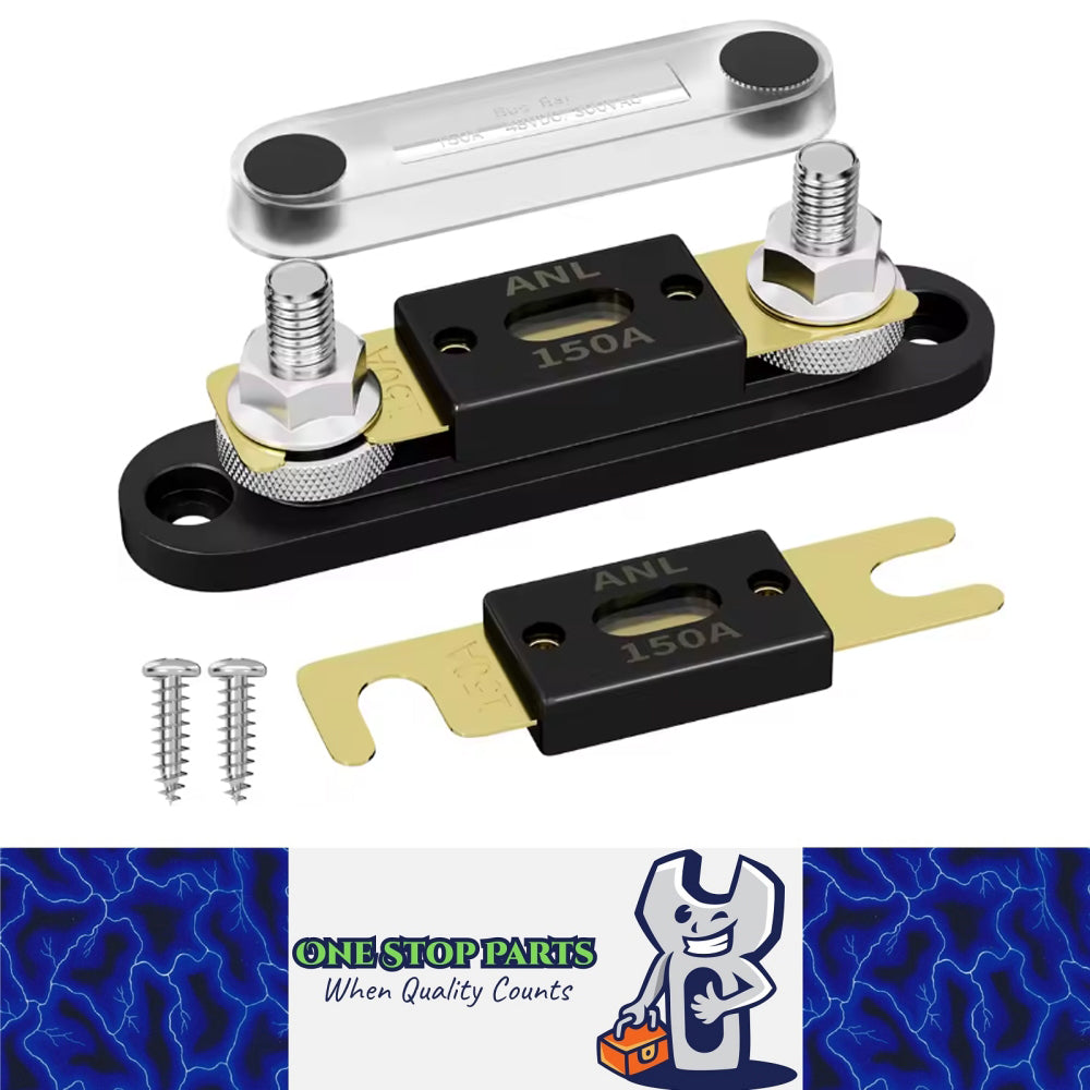 ANL Fuse Holder for Max 500A with 1 x 150A ANL Fuse and 2 x M8 Stud Terminals
