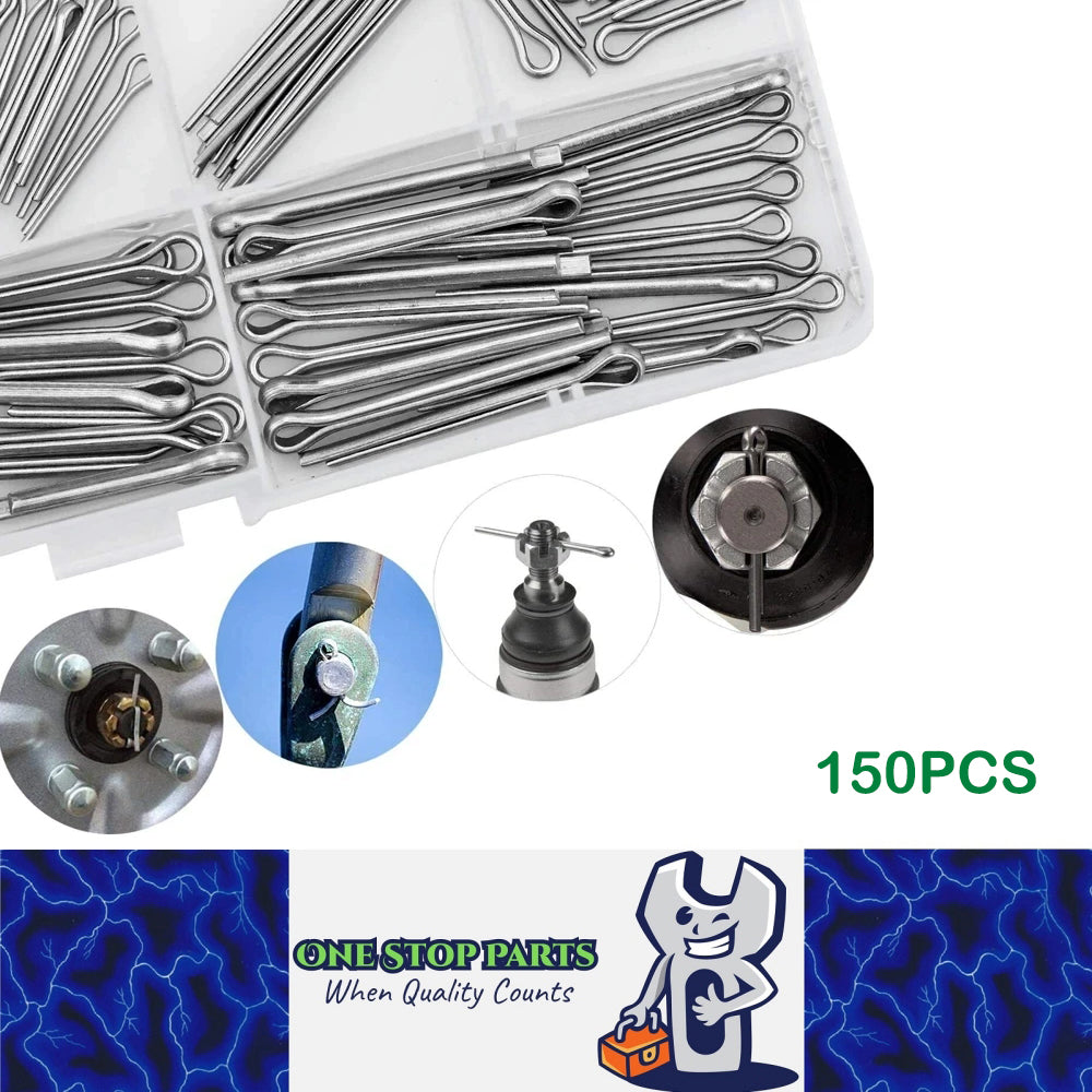 150pcs Stainless Steel Cotter Pin Kit Split Pin 5 Sizes Assortment U Pin Fastner