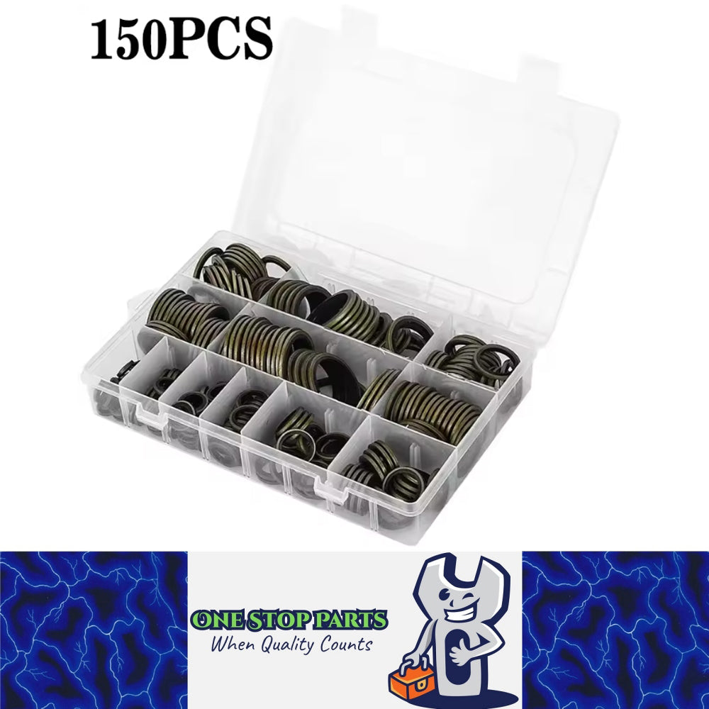 150pcs Metal Bonded Washer Oil Drain Plug Gasket M6/8/10/12/14 /16/18/20/22/24