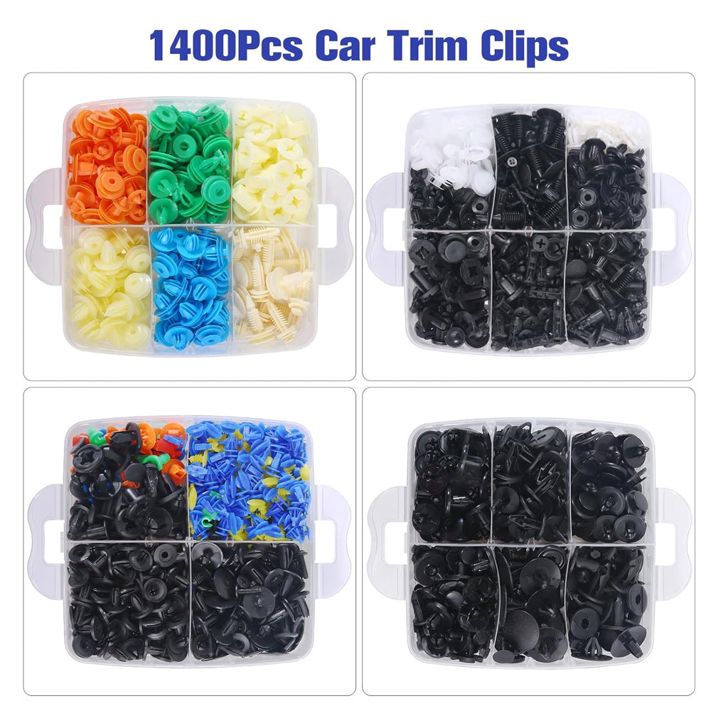 1400pcs Car Push Retainer Clip Fastener 36 Size Bumper Fender Rivet