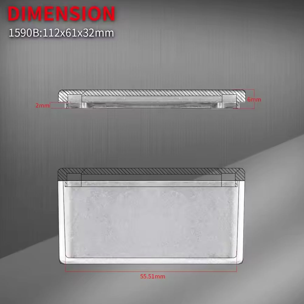 5pcs 1590B Guitar Pedal Enclosure Aluminum Diecast Stomp Box Case 112x61x32mm