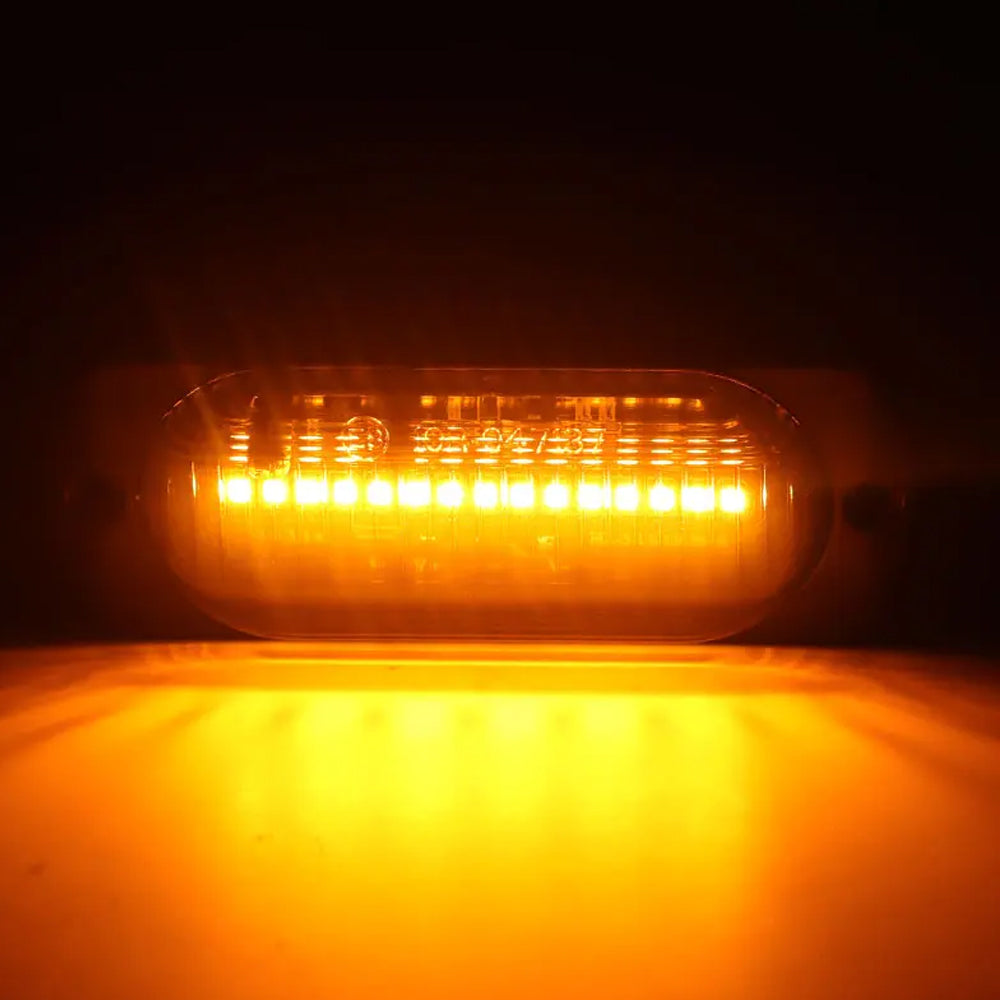 2 x Amber LED Side Marker Lamps 100x38mm 12V-24V 15LEDs Side Marker Signal Light