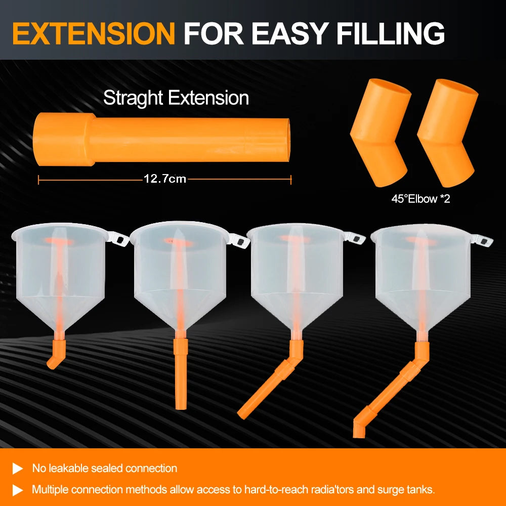 15pcs Spill Proof Coolant Filling Kit Radiator Coolant Filling Funnel Adapter