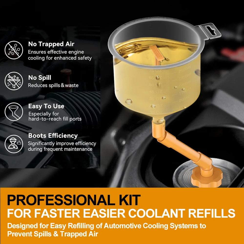 15pcs Spill Proof Coolant Filling Kit Radiator Coolant Filling Funnel Adapter