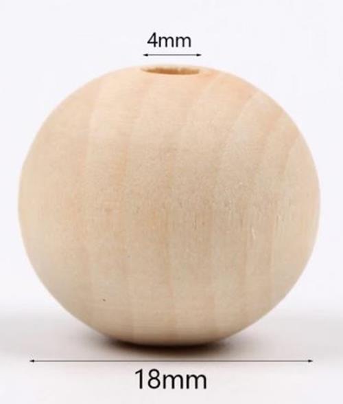 20 x 18mm Natural wood beads round DIY jewelry Handmade Accessories
